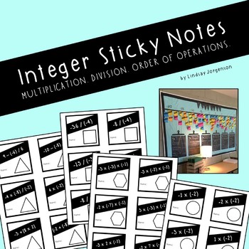 Preview of Integer Multiplication and Division Sticky Notes