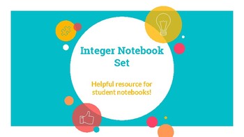 Preview of Integer Notebook Set