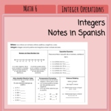 Integer Notes (Spanish Version for ESL Students)
