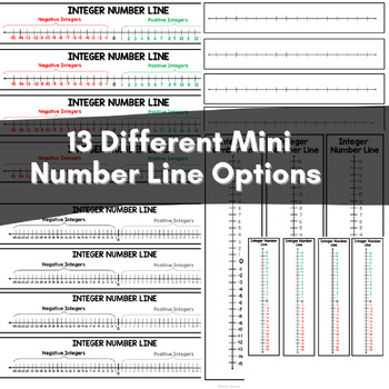 Printable Integer Number Lines for Student Use TpT