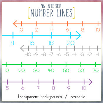 number lines clipart integers 96 unique number lines