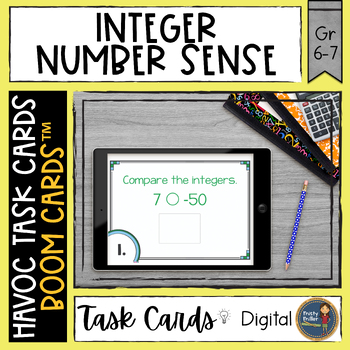 Preview of Integer Number Sense Havoc Boom Cards™ Digital Task Cards