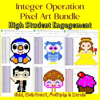 Preview of Integer Operation--Pixel Art BUNDLE--Digital Learning