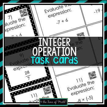 Preview of Integer Operations: 30 Task Cards
