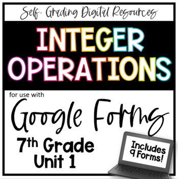 Preview of Integer Operations - 7th Grade Math Google Forms Bundle