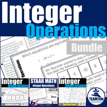 Preview of Integer Operations Activities Bundle