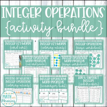 Preview of Integer Operations Activity Bundle