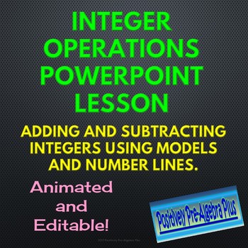 Preview of Integer Operations Adding and Subtracting PowerPoint Lesson - Distance Learning