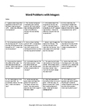 Integer Operations: All Operations Word Problems Worksheet