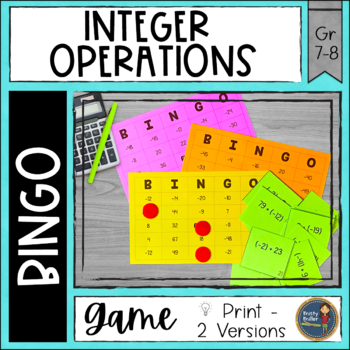 Preview of Integer Operations BINGO Math Game Boards - Positives & Negative Numbers Review