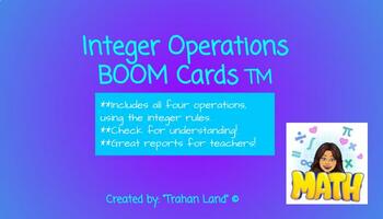 Preview of Integer Operations BOOM Cards: All four operations