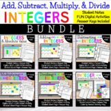 Integer Operations BUNDLE! Notes, Self-Checking, & Color b