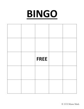 Integer Operations Bingo Game by Mister Math | Teachers Pay Teachers