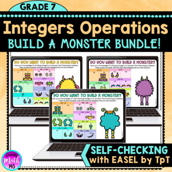 Preview of Integer Operations: Build a Monster Digital Activity for Distance Learning