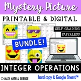 Integer Operations Bundle: Math Mystery Pictures