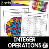 Integer Operations Color by Code Worksheets - Add, Subtrac