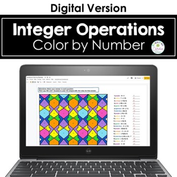 Preview of Integer Operations Color by Number Digital Resource