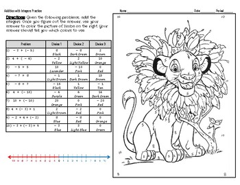 Preview of Positive and Negative Integer Operations Coloring Pages (4)