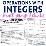 Integer Operations Cooperative Learning Activity