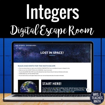 Preview of Integer Operations Digital Escape Room