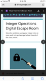 Integer Operations Digital Escape Room - Google Forms