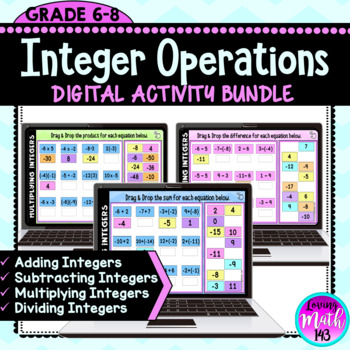 Preview of Integer Operations Digital Math Activity for Google Slides™ {BUNDLE}