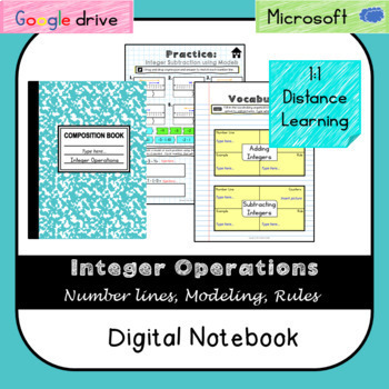 Preview of Integer Operations Digital Notebook (VA SOL 6.6) Distance Video Learning