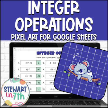 Preview of Integer Operations Digital Pixel Art Activity