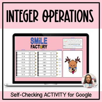 Preview of Integer Operations Digital Self Checking Activity Winter Math