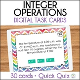 Integer Operations Digital Task Cards and Quiz