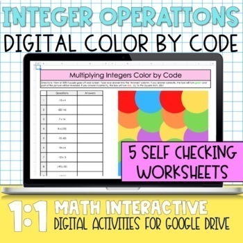Preview of Integer Operations Digital Worksheets