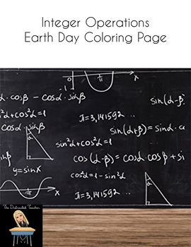 Preview of Integer Operations Earth Day Coloring Page Bundle