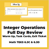 Integer Operations Full Day Review - Digital - No Prep Mat