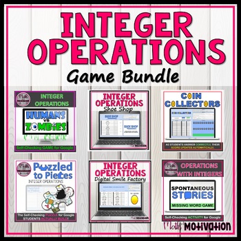 Preview of Integer Operations GROWING Game Bundle