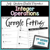 Integer Operations Google Forms Homework FREEBIE!!!