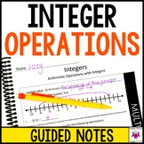Integer Operations Guided Notes | Integers on a Number Line