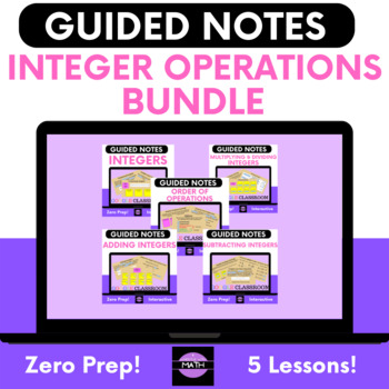 Preview of Integer Operations Guided Notes Bundle - Perfect for Google Classroom