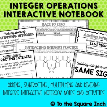 Preview of Integer Operations Interactive Notebook