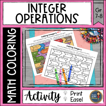 Preview of Integer Operations Math Color by Number Pages