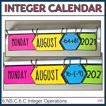 Preview of Integer Operations Math Hanging Classroom Calendar
