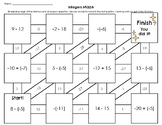 Integer Operations Maze: Addition, Subtraction, Multiplication