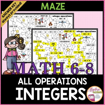 Preview of Integer Operations Maze Mixed Practice
