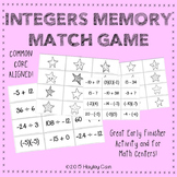 Integer Operations Memory Match Game Early Finishers Activity