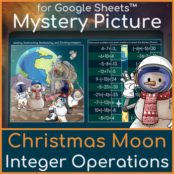 Preview of Integer Operations | Mystery Picture Christmas on the Moon