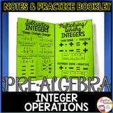 Integer Operations Notes and Practice Foldable Pre Algebra