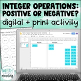 Integer Operations Digital and Print Card Sort - Positive 
