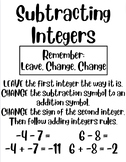 Integer Operations Posters