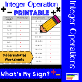Integer Operations Practice: What's My Sign?