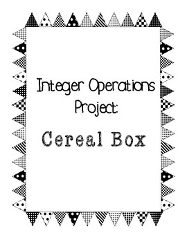 Preview of Integer Operations Project: Cereal Box