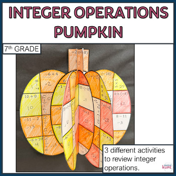 Preview of Integer Operations Pumpkin Project Craftivity